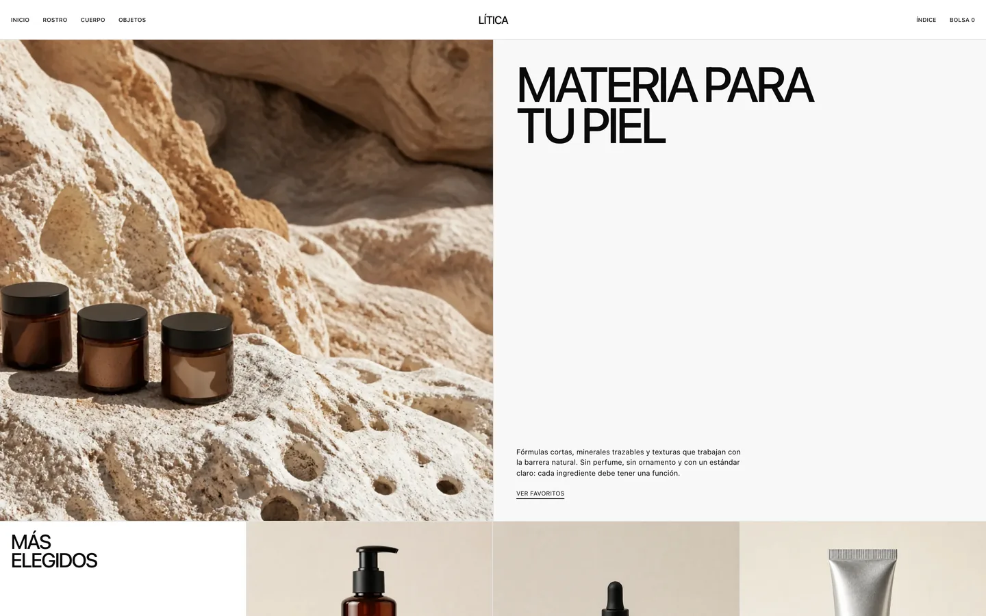 LÍTICA — Captura de la web en producción
