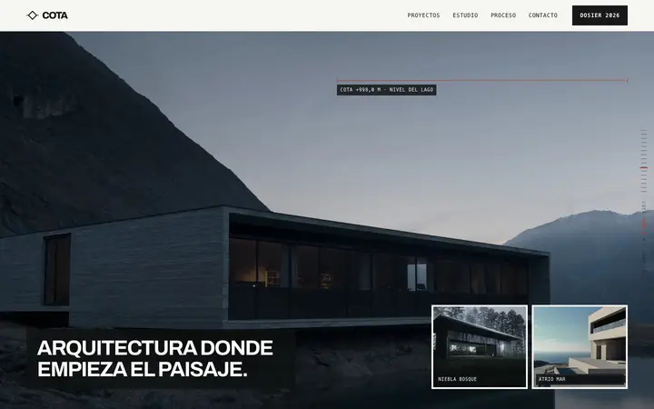 Cota — Captura de la web en producción